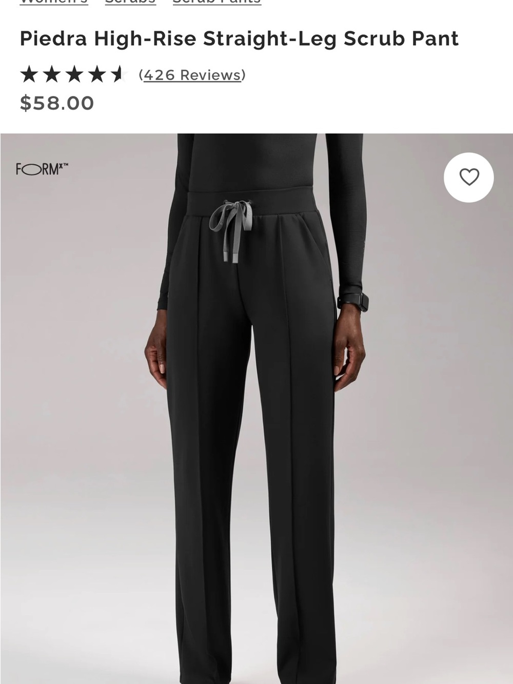 Figs Piedra Straight-Leg Scrub Pant in Black - Worn a couple times
